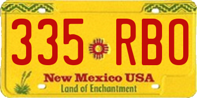 NM license plate 335RBO