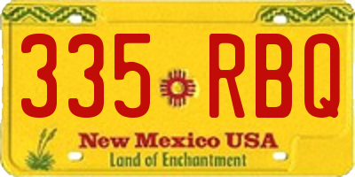 NM license plate 335RBQ
