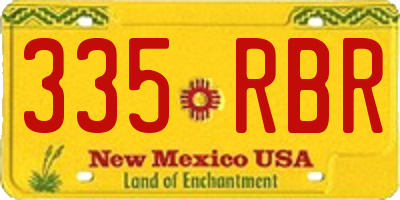 NM license plate 335RBR