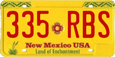 NM license plate 335RBS