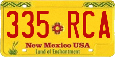 NM license plate 335RCA