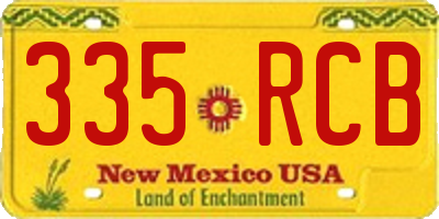 NM license plate 335RCB
