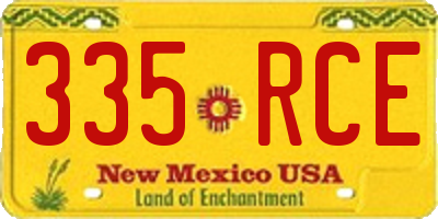 NM license plate 335RCE