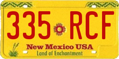 NM license plate 335RCF