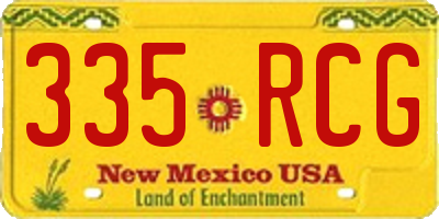 NM license plate 335RCG