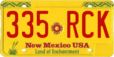 NM license plate 335RCK