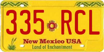 NM license plate 335RCL