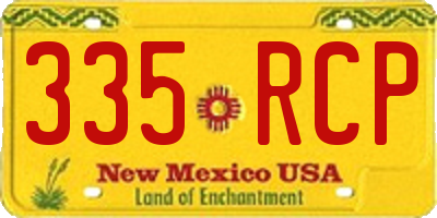 NM license plate 335RCP