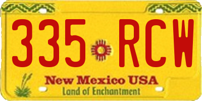 NM license plate 335RCW
