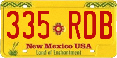 NM license plate 335RDB