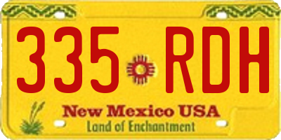 NM license plate 335RDH