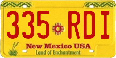 NM license plate 335RDI
