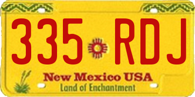 NM license plate 335RDJ