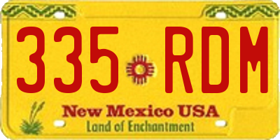 NM license plate 335RDM