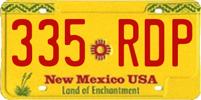NM license plate 335RDP