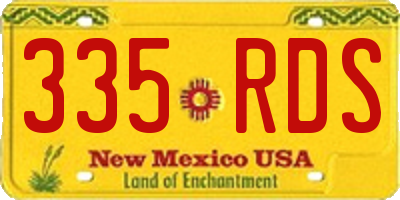 NM license plate 335RDS