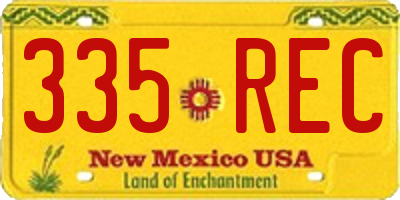 NM license plate 335REC