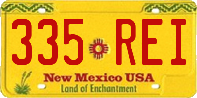 NM license plate 335REI