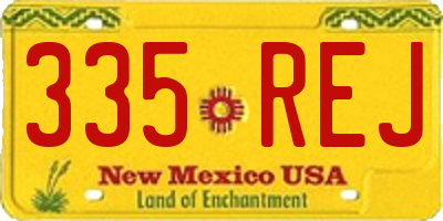 NM license plate 335REJ