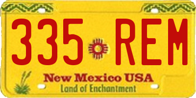 NM license plate 335REM
