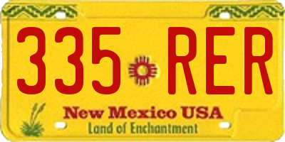 NM license plate 335RER