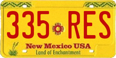 NM license plate 335RES