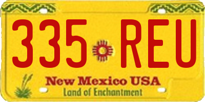 NM license plate 335REU