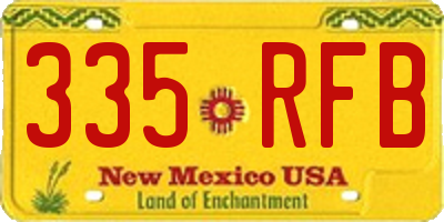 NM license plate 335RFB