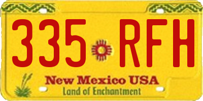 NM license plate 335RFH