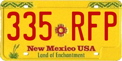 NM license plate 335RFP