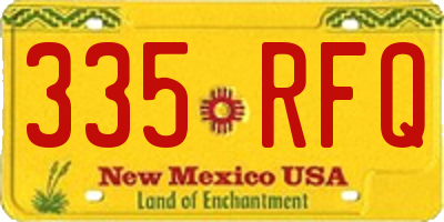 NM license plate 335RFQ