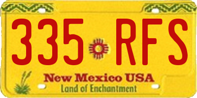 NM license plate 335RFS
