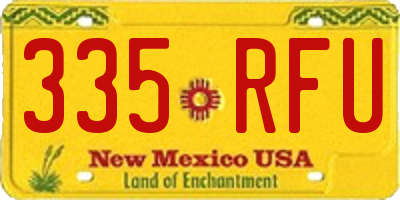 NM license plate 335RFU