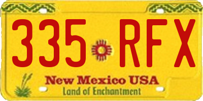 NM license plate 335RFX