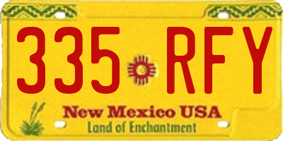 NM license plate 335RFY