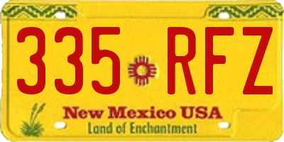 NM license plate 335RFZ