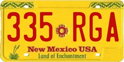 NM license plate 335RGA