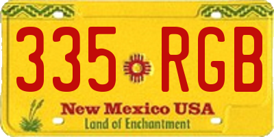 NM license plate 335RGB