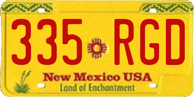 NM license plate 335RGD