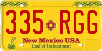 NM license plate 335RGG