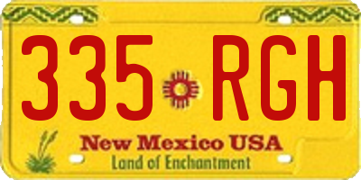 NM license plate 335RGH