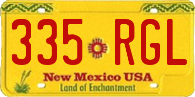 NM license plate 335RGL