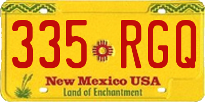 NM license plate 335RGQ