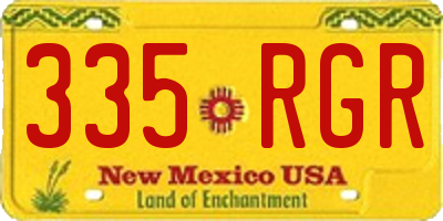NM license plate 335RGR