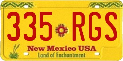 NM license plate 335RGS
