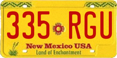 NM license plate 335RGU