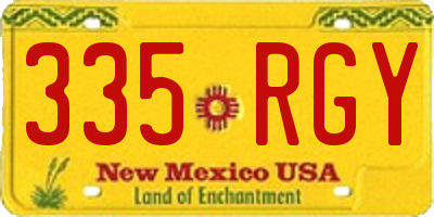 NM license plate 335RGY