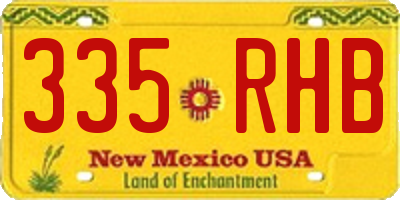 NM license plate 335RHB