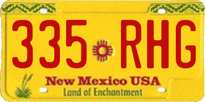 NM license plate 335RHG