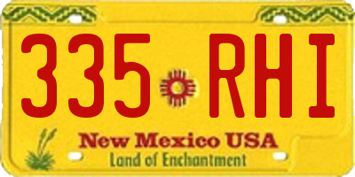 NM license plate 335RHI